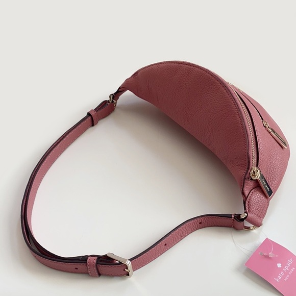 ♠️Kate Spade Leila Leather Belt Bag Fanny Pack Pomegranate Pink NWT - Picture 6 of 9